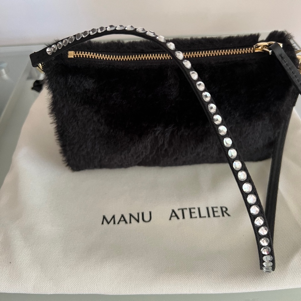 MANU ATELIER Black Mini Prism Bag